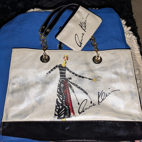 Anne Klein Handbags - Anne Klein White and Black Women's Tote Bag